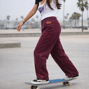 EMPYRE 100% Cotton Burgundy Corduroy Relaxed Fit 5 Pocket Pants US Sz 32